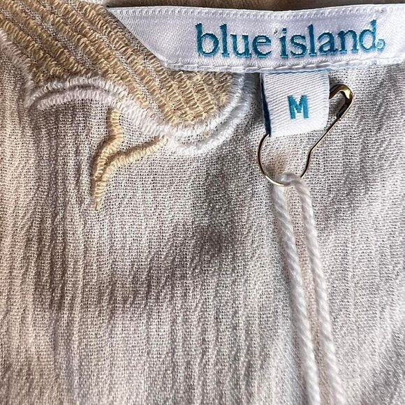 NWT Blue Island Seashell Beach inspired embroidered white swim coverup - Picture 5 of 8